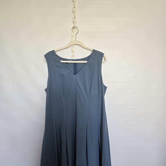 LAFAYETTE 148 NEW YORK DRESS WOMEN MIDI BLUE LAGEN MINIMALIST COASTAL SIZE XL - Picture 3 of 11